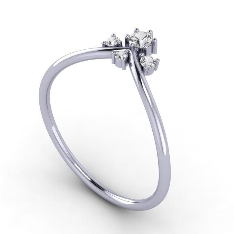 Crown Bend Diamond Ring