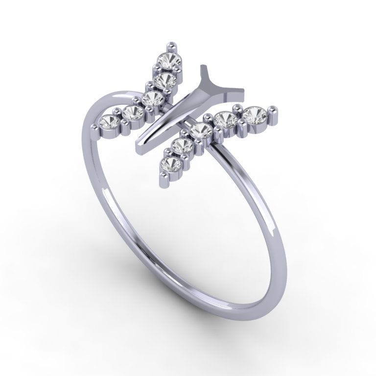 Butterfly Style Diamond Ring For Girls