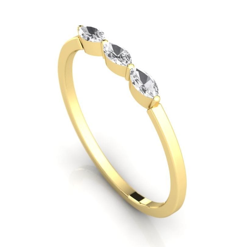 Three Stones Tear Drop Wedding Diamond Ring For Girls