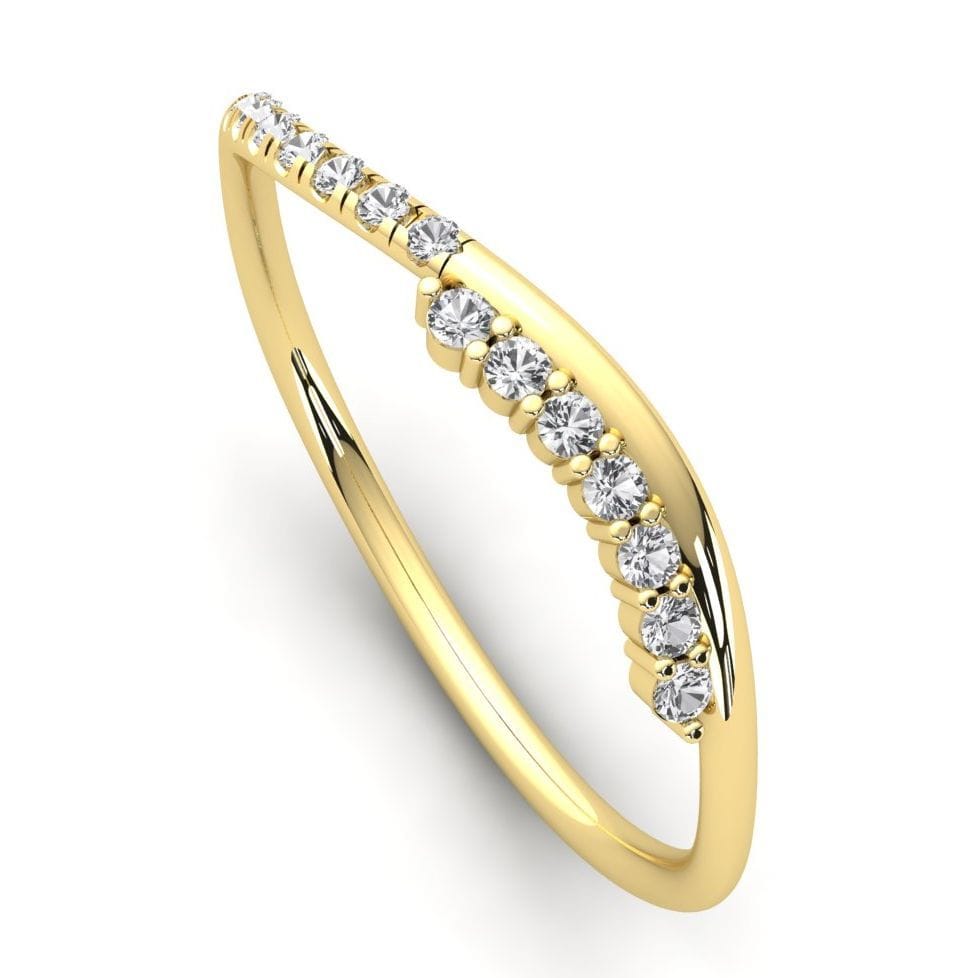 Wave Style One Sided Ring for Girls