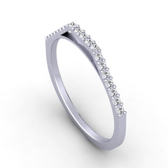 Chevron Diamond Wedding Ring For Ladies