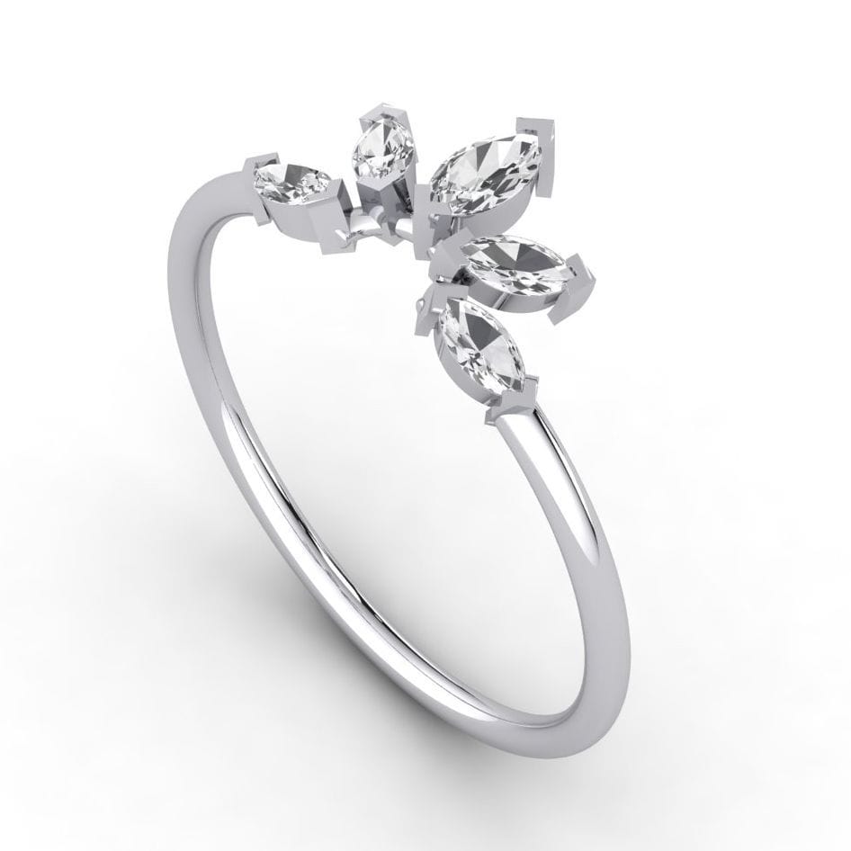 Bisoulovely Oriane's Tiara Silver Diamond Ring