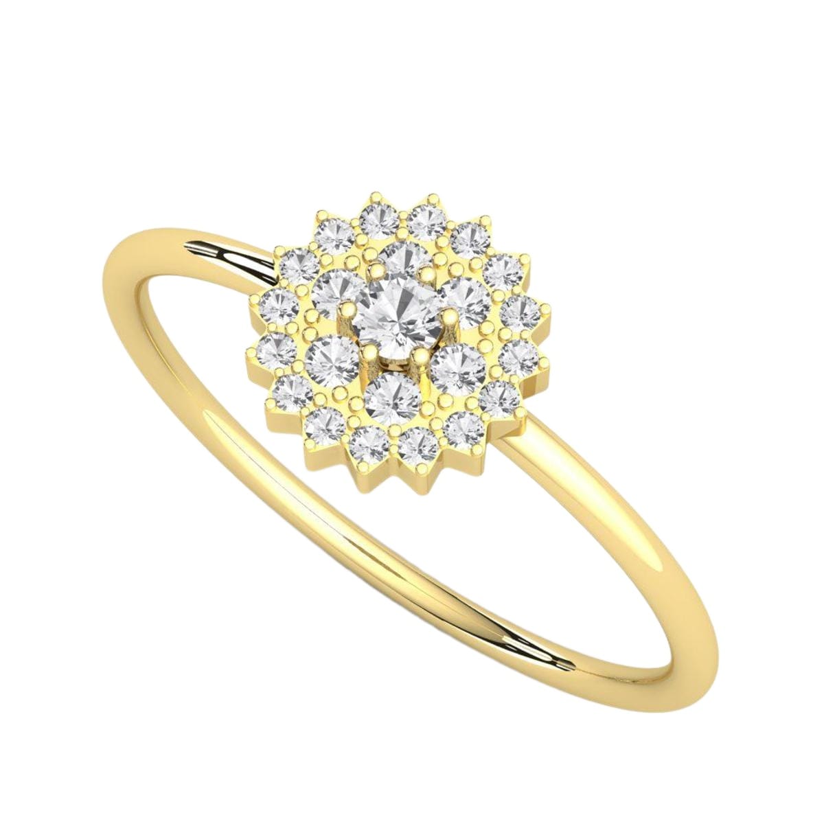 Cluster Silver Diamond Ring For Ladies