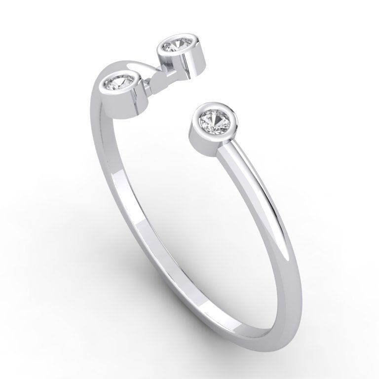 Three Diamonds Cut Ring