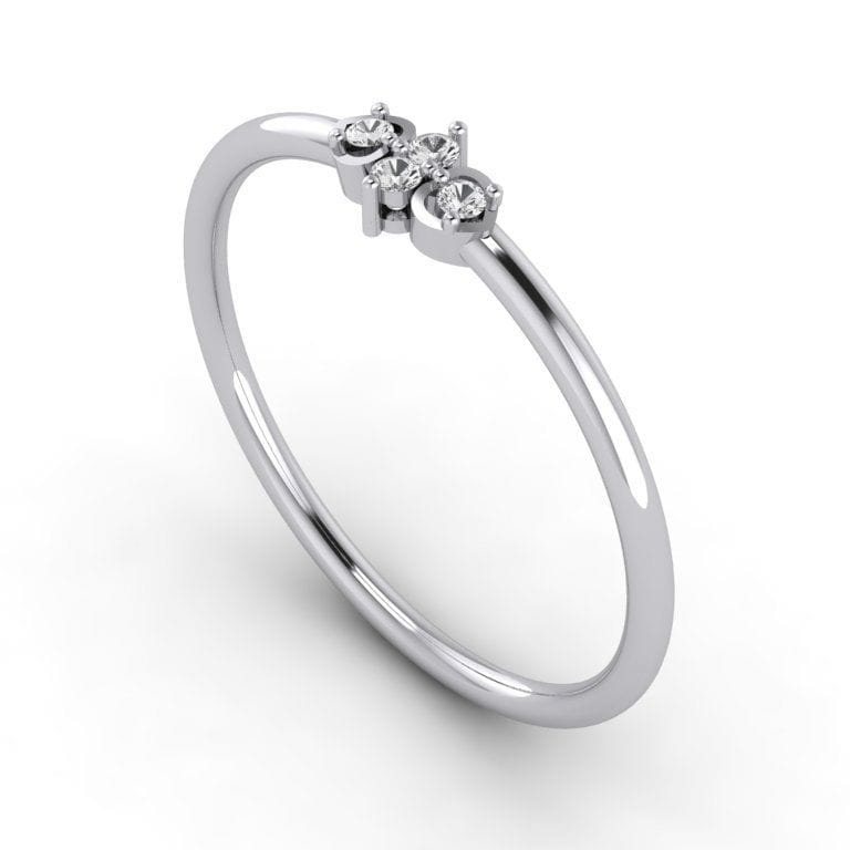 Tiny Floral Promise Diamond Ring for Girls